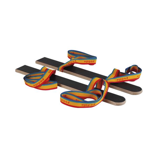 Pedalo Balancierbretter mit bunten Fußschlaufen für Gleichgewichtstraining und Koordination.