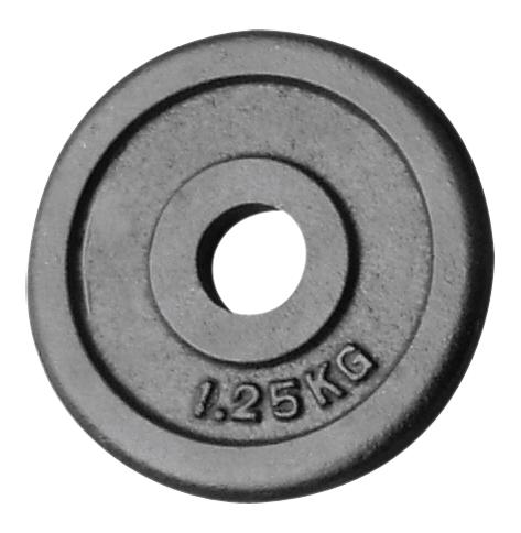 Gewichtsscheibe 1,25 kg aus Metall für Hanteln und Krafttraining.