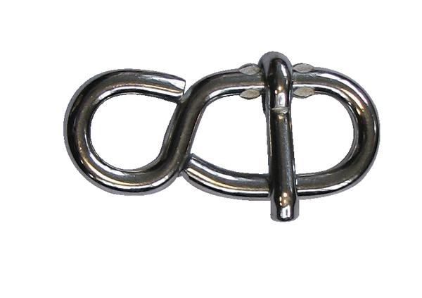 Edelstahl Karabinerhaken mit Sicherungsstift für Outdoor und Kletterausrüstung.