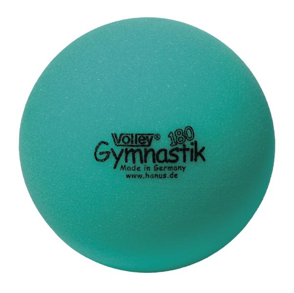 Türkisfarbener Gymnastikball Volley 180 aus Schaumstoff, Made in Germany.