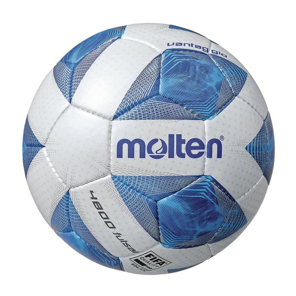 Weiß-blauer Molten Handball mit FIFA-Qualitätssiegel und modernem Design.