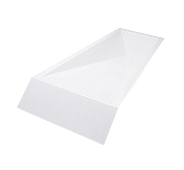 Weißer rechteckiger Einstichkasten aus Kunstoff mit erhöhten Rändern.