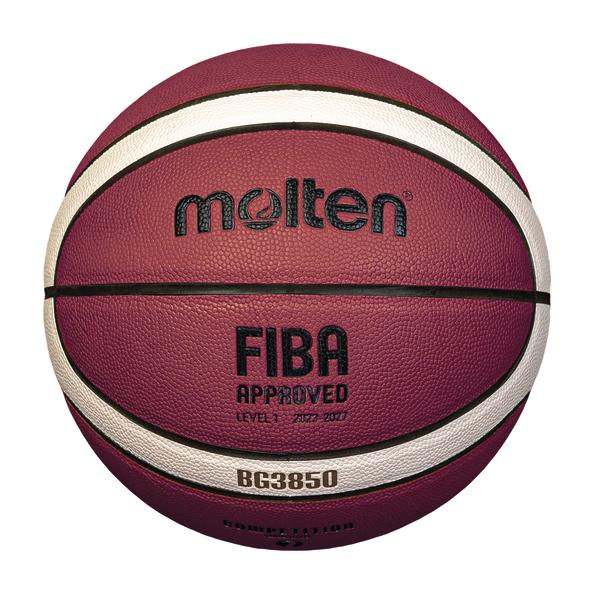 Basketball Molten FIBA Approved BG3850 in Rot und Weiß, offizieller Wettkampfball.